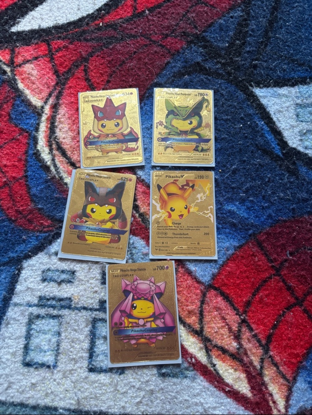 Pokémon Gold Pikachu Collectible Card Lot - Gold